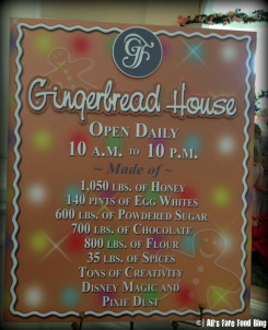 Ingredients in the Grand Floridian Gingerbread House