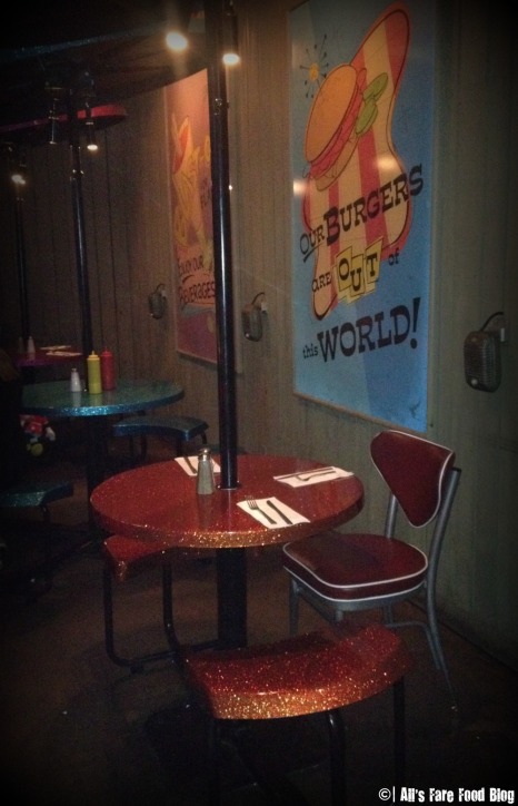 Picnic style seating at Sci-Fi Dine-in Theater