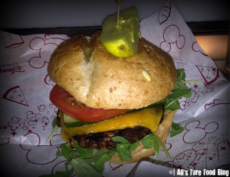 Veggie burger at Sci-Fi Dine-in Theater