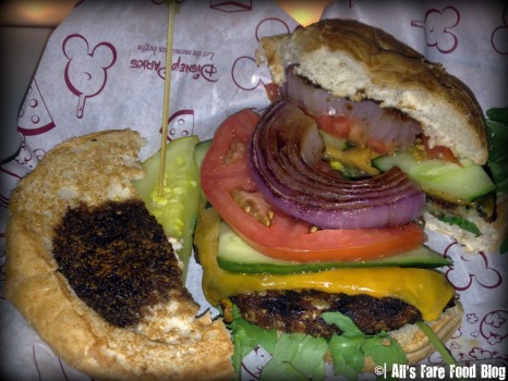 Inside the veggie burger at Sci-Fi Dine-in Theater