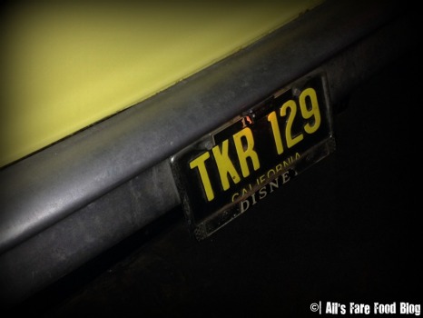 License plate on the dining cars at Sci-Fi Dine-in Theater