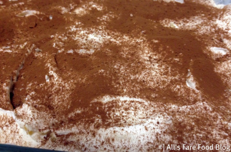 Sprinkled with cocoa powder