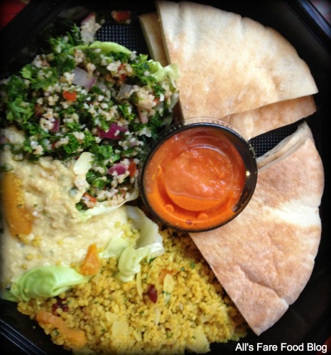 Hummus, tabulleh, pita and couscous at Sunshine Seasons