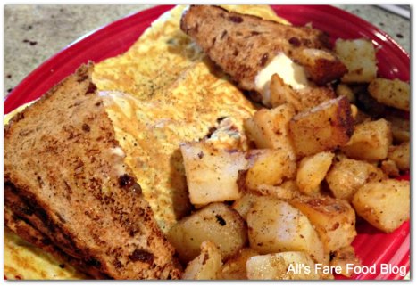 Red's meat omelette and home fries