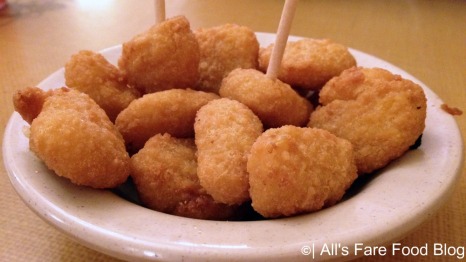 Fried corn nuggets at Sonny's Barbecue